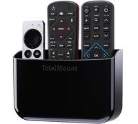 TotalMount Hole-Free Remote Holder - Eliminates Need to Drill Holes in Your Wall (Premium Black Holder for 2 or 3 Remotes)