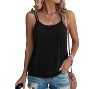 Totatuit Ladies Adjustable Vest Tops Women Summer Tank Spaghetti Strap | Sleeveless Camisole Round Neck Blouses Loose Basic Cami Casual Style Suitable For Travel Beach Shopping And Daily Wear