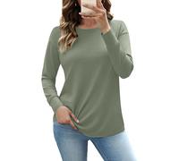 Totatuit T Shirts for Women UK Basic Crew Neck Long Sleeve Ladies Plain Top | Loose Fit Sweatshirt Soft and Breathable Fabric, Comfortable and Skin-friendly , Dressy Fashion Design Daily,Home,Office