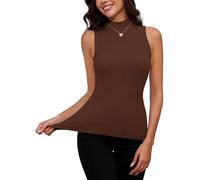 Totatuit Women Sweater Vest Sleeveless Turtleneck Jumper Slim Fit Pullover | Women's Mock Neck Tank Tops Basic Knit Cami Vest Casual Lightweigh Shirts Comfortable Fashion Top, Office Daily Commute