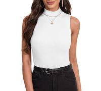 Totatuit Women Sweater Vest Sleeveless Turtleneck Jumper Slim Fit Pullover | Women's Mock Neck Tank Tops Basic Knit Cami Vest Casual Lightweigh Shirts Comfortable Fashion Top, Office Daily Commute