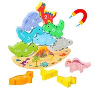 TOTBLISS Montessori toys for 2+ year olds Educational toys for 2+ year olds 3+ years Olds Magnetic Construction Dinosaurs Numbers Counting Wooden Shapes Stacking Busy Board Sensory Fine Motor Skills