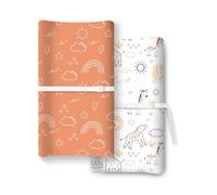 TotChill Extra Stretchy Changing Pad Cover, Ultra Soft Premium Jersey Knit Changing Pad Sheets, Unisex for Boys Girls, Fits All Standard Changing Tables/Dresser Tops - 2 Pack
