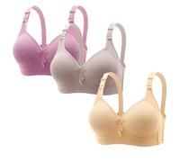 TOTDYIKH Fashion Bra, Women's Push Up Bra, Adjustable Strap, Soft Comfortable Plus Size Everyday Bras（3pcs） (44/100,3pcs-C)