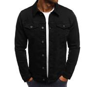 TOTDYIKH Men's Casual Classic Denim Jacket, Men's Denim Jacket Slim Fit Fashion Jean Coat (X-Large,Black)