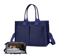 Tote Bag Canvas - Expandable Shoulder Handbags | Lightweight Puffer Work Handbag With Zip | Large Bag With Laptop Compartment | Laptop Compartment & Water Bottle Pocket For Work School Travel Co