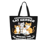 Tote Bag Cat Mon-Ster Truck Fireworks American Flag Shopping Bag Waterproof Eco Friendly Shopping Bags For Camping Yoga Casual