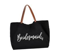 Tote Bag for Bridal, Canvas-Like Fabric Carry Bag with Room for Phone, Wallet, and Personal Essentials Event Carry Bridal Shower Favor Getting Ready Tote Fabric Handbag Small Essentials Group