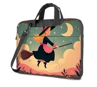 Tote Bag For Women A Witch Flying On A Broomstick Under A Starry Night Sky Laptop Bag Carry On Bag Laptop Carrying Case(29x40cm)