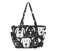 Tote Bag for Women Dinosaur Fossil Tropical Animals Large Capacity Shoulder Handbag with Zip and Compartments Quilted Work Bags for School Travel Beach