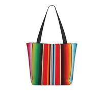 Tote Bag For Women, Large Mexican Serape Blanket Stripes Tote Bag With Zipper, Shoulder Bag Handbags For Work Travel
