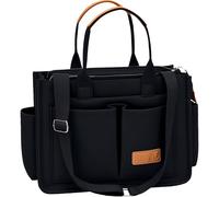 ZHMO Large Canvas Tote Bag for Women,Womens Laptop Work Book Bags Crossbody Purse Handbag Shoulder Travel Messenger Gym Totes, New Upgrade Plus Black, L, Simple Modern Tote Bag,fashion,casual,