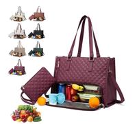 Tote Bag Lunch Bag Combo 2 in 1 with Lunch Compartment for Women, 15.6 Inch Multifunctional Travel Tote for Work, School, and Daily Use