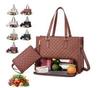 Tote Bag Lunch Bag Combo 2 in 1 with Lunch Compartment for Women, 15.6 Inch Multifunctional Travel Tote for Work, School, and Daily Use
