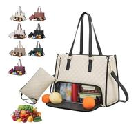 Tote Bag Lunch Bag Combo 2 in 1 with Lunch Compartment for Women, 15.6 Inch Multifunctional Travel Tote for Work, School, and Daily Use