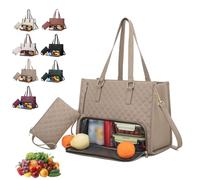 Tote Bag Lunch Bag Combo 2 in 1 with Lunch Compartment for Women, 15.6 Inch Multifunctional Travel Tote for Work, School, and Daily Use