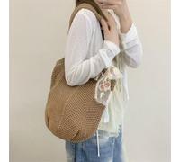Tote Bag Mesh Beach Knit Summer Hobo for Women Vacation Outfits Aesthetic | Crochet Mesh Shoulder Bag Decorated with Floral Lace Bow Large Capacity for Beach Vacation Daily Outing Shopping