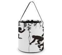Tote Bag Monkey on Vine Printed Halloween Candy Bags Trick Or Treat Party Multipurpose Reusable Goody Bucket Personalized Bag, Monkey on Vine, One Size
