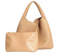 Tote Bag Shoulder Handbags for Women Hand bag Large Capacity Travel Woven Lightweight Purse Hobo Slouchy Bags, Apricot, XL