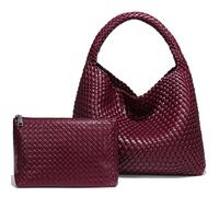 Tote Bag Shoulder Handbags for Women Hand bag Large Capacity Travel Woven Lightweight Purse Hobo Slouchy Bags, Burgundy Red, XL