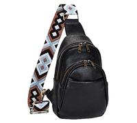 Tote Bag Unisex Chest Bag Sling Bag Small Crossbody PU Leather Satchel Daypack Fashion Shoulder Strap Bag, Ue-black, One size