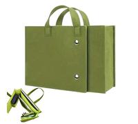 Tote Bag with Compartment for Laptop - Foldable Green Felt Bag | School Bag with Compartments | For Women Nurse Teacher Travel Daily Beach Work College Office
