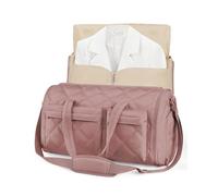 Tote Bag with Zip, Clothes Bags for Travel for Women, Convertible Garment Duffel Bag, Suit Bag, 2 in 1 Puffy Clothes Bags for Hanging Clothes, Dark pink, american casual