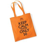 Tote Bags For Women Keep Calm 50th Birthday Printed Cotton Shopper Bag Gifts Org