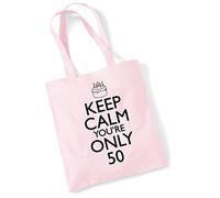 Tote Bags For Women Keep Calm 50th Birthday Printed Cotton Shopper Bag Gifts Ppink