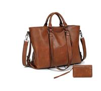 Tote Bags for Women Pu Leather Tote Purse Crossbody Bags with Pockets Top Handle Shoulder Handbags Work for Ladies 2PC Set