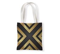 Tote Bags Golden Geometry Canvas Tote Bag Stitched Long Handle for Women Man Children Work School Beach Grocery Foldable Shopping Fabric Cloth Bag Washable 3 Pieces (33x37 cm)
