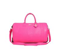Tote&Carry Apollo 2 Large Rolling Duffle Bag with Wheels, Carry-On Roll Duffel for Travel, Gym, Sports, Daily, Weekend & All-Purpose Use for Men & Women, Neon Pink, L, Crocodile Skin Pattern