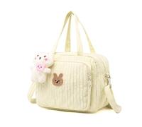 Tote Diaper Bag, Large Capacity Tote Bag with Cute Zipper Doll Diaper with Shoulder Straps and Handles, Single Shoulder Crossbody Bottle Storage Yellow Baby for mom