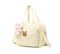Tote Diaper Bag, Large Capacity Tote Bag with Cute Zipper Doll Diaper with Shoulder Straps and Handles, Single Shoulder Crossbody Bottle Storage Yellow.