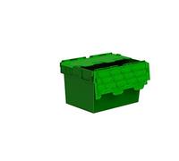 Totebox 10x 64 Litre Storage Box/Attached Lid Containers (600 x 400 x 365h mm) (Green/Green)