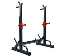 TOTEBOX Adjustable Squat Rack Barbell Stand, Heavy Duty Bench Press Rack with Push up Bracket, Spotter Arm and Dipping Bar, Multi-function Gym Equipment for Weight Lifting, Dip, Push-up