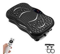 TOTEBOX Vibration Plate Platform with Resistance Bands, Power Vibration Fitness Trainers Bluetooth for Whole Body Workout 99 Levels Black w/ Remote