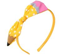 Totelux Back to School Headband Pencil Hair Band with Polka Dot Cute Bow Hair Accessories for Girls Women Teachers Toddler Students Yellow