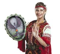 Totem Frame - Unique Shaman with Stick, Tribal Percussion Instrument | Dragon Spirit for Ritual, Ceremony, Sound Healing, Meditation, Home Wall Art, Music Tool for Adults & Children