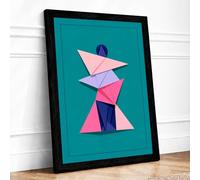 Totem Geometric Framed Wall Art Print A2 (59.4×42cm) Black, Wall Decor for Living Room, Bedroom, Office & Home, Ready to Hang, Art Gift
