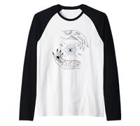 Totem Sun and Moon Eye Astrology Shirt, Retro Vintage Tshirt Raglan Baseball Tee