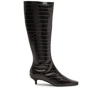 Toteme 40 Crocodile-effect Designer Leather Brown Knee-high Boots UK4 - 37 (IT37 / UK4)