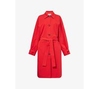 Toteme Womens Toteme Light Spring Belted Cotton-Poplin Trench Coat Poppy 8