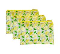 TotePrint 6PCS Patterned Zipper Pouch with Cherry Print, Portable Mini Coin Purse, Portable Bag, Small Storage Bag Measuring 8.27 x 5.9 inches, Lemon printing-3pcs, 8.27 x 5.9 inches, Transparent