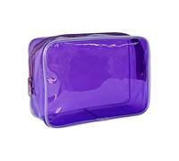 TotePrint Clear PVC Toiletry Bags in 1 Bright Colours Large Capacity, Purple - 1 piece, Modern