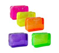 TotePrint Clear PVC Toiletry Bags in 5 Bright Colours, Large Capacity, De-d1126-y1, Modern