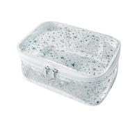 TotePrint Holographic Makeup Bags Bulk,Clear Storage Bag Toiletry Pocket Portable Zippered Iridescent Pouch Waterproof Cosmetic Gift Bags for Women, White, Soft Holographic Makeup Bag