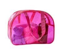 TotePrint Large Clear Butterfly Cosmetic Bag and Travel Pouch with Handle,Durable PVC Material,Zipper Design-Ideal for Makeup,Travel Essentials, Solid pink, Printed Butterfly Handbag