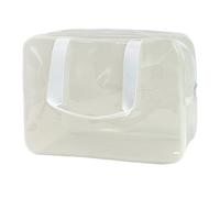 TotePrint PVC Clear Pure Color Transparent Large Zipper Cosmetic Pouch Travel Makeup Cosmetic Bag with Handle for Travel Bathroom Toiletry Organizer, A23014-101-44, 11.81*8.27*5.12inch, Modern