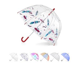 Totes Adults and Kids Clear Bubble Umbrella with Dome Canopy, Lightweight Design, Wind and Rain Protection